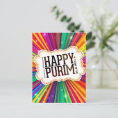 happy purim briefkaart (Staand voorkant)