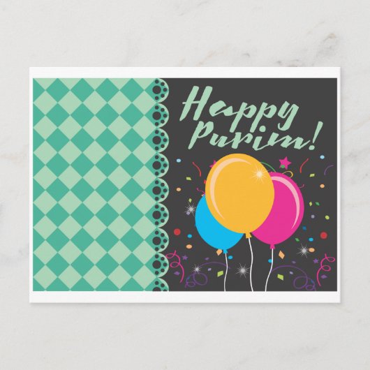 happy purim briefkaart (Voorkant)