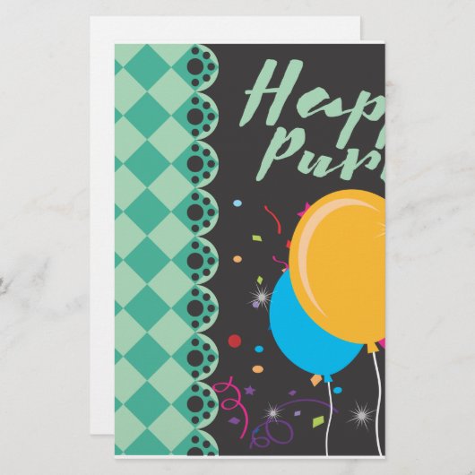 happy purim briefpapier (Voorkant / Achterkant)