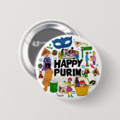 Happy Purim Button (Voorkant /achterkant)