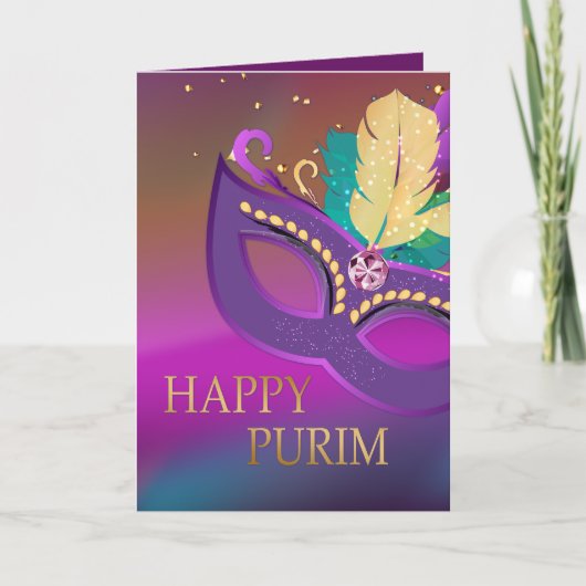 Happy Purim - Chag Purim Jewish Holiday Kaart (Voorkant)