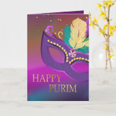 Happy Purim - Chag Purim Jewish Holiday Kaart (Gele Bloem)
