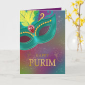 Happy Purim - Chag Purim Jewish Holiday Kaart (Gele Bloem)