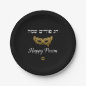 Happy Purim - Chag Purim Papieren Bordje (Voorkant)