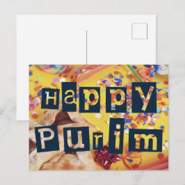 Happy Purim Colorful Jewish Holiday Briefkaart