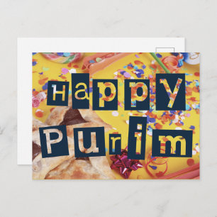 Happy Purim Colorful Jewish Holiday Briefkaart