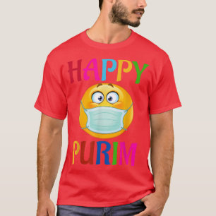 Happy Purim Costume grappig joods gezichtsmasker T-shirt