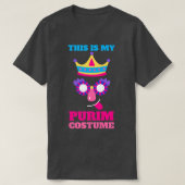 Happy Purim Costume Idea Cute Mask Hebrew Jwish H T-shirt (Design voorkant)