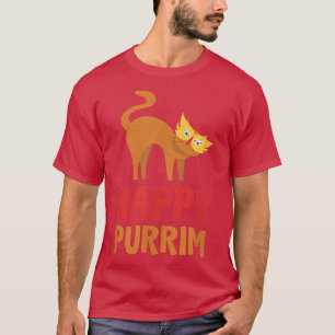 Happy Purim Costume Idea Funny Cat Hebrew Joods H T-shirt