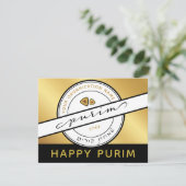 Happy Purim Custom Promotional Fundraising Kaart (Staand voorkant)