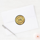 Happy Purim Elegant GOLD Royal Seal Ronde Sticker (Envelop)