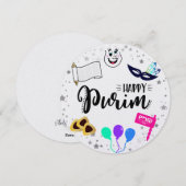 Happy Purim Feestdagenkaart (Voorkant / Achterkant)