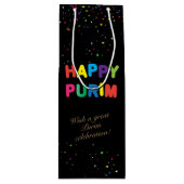 Happy Purim Festival cadeaus voor mandje Wijn Cadeautas (Voorkant)