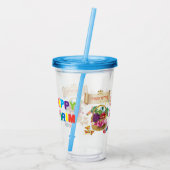 Happy Purim Festival Feestgeschenken Mand Vakantie Acryl Drinkbeker (Achterkant)