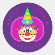Happy Purim Festival Funny Clown Kinder Party