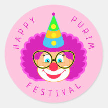 Happy Purim Festival Funny Clown Kinder Party