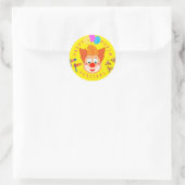 Happy Purim Festival Funny Clown Kinder Party Ronde Sticker (Tas)