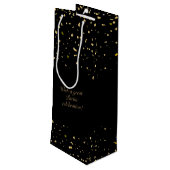 Happy Purim Festival geeft feestdag Gold Confetti Wijn Cadeautas (Achterkant Gekanteld)