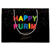 Happy Purim Festival geeft  feestdag in mandje Groot Cadeauzakje (Voorkant)