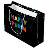Happy Purim Festival geeft  feestdag in mandje Groot Cadeauzakje (Voorkant Gekanteld)