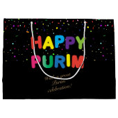 Happy Purim Festival geeft  feestdag in mandje Groot Cadeauzakje (Achterkant)