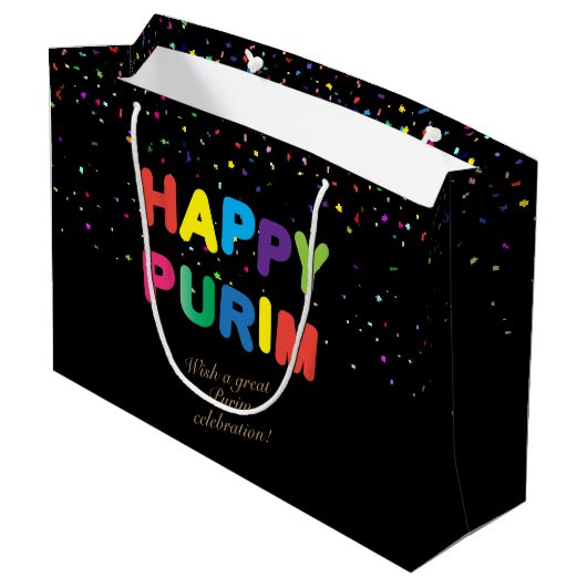 Happy Purim Festival geeft  feestdag in mandje Groot Cadeauzakje (Achterkant Gekanteld)