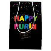 Happy Purim Festival geeft feestdag in mandje Medium Cadeauzakje (Achterkant)