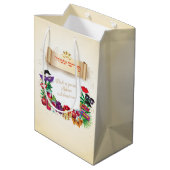 Happy Purim Festival geeft  feestdag in mandje Medium Cadeauzakje (Achterkant Gekanteld)