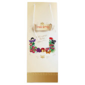 Happy Purim Festival geeft  feestdag in mandje Wijn Cadeautas (Voorkant)