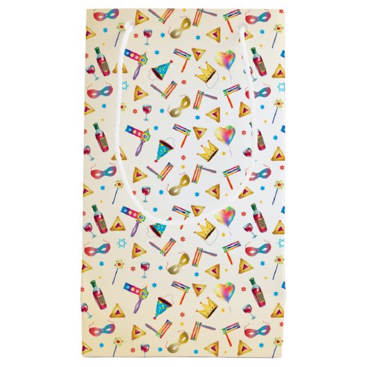 Happy Purim Festival geeft Pattern  Holiday Klein Cadeauzakje (Voorkant)