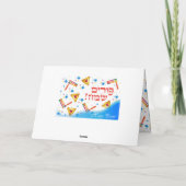 Happy Purim Festival Hamantaschen & Noisemaker Feestdagen Kaart (Achterkant)