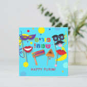 Happy Purim Festival Hamantaschen & Rashan Hebrew Feestdagenkaart (Staand voorkant)