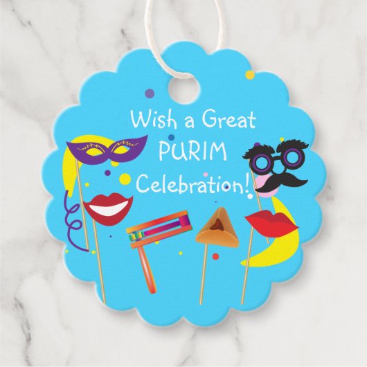 Happy Purim Festival Kinder feestdag cadeautjes Bedankjes Labels (Voorkant)