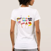 Happy Purim Festival Kinder Partij Hebreeuws T-shirt (Achterkant)
