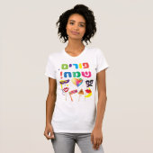 Happy Purim Festival Kinder Partij Hebreeuws T-shirt (Voorkant volledig)