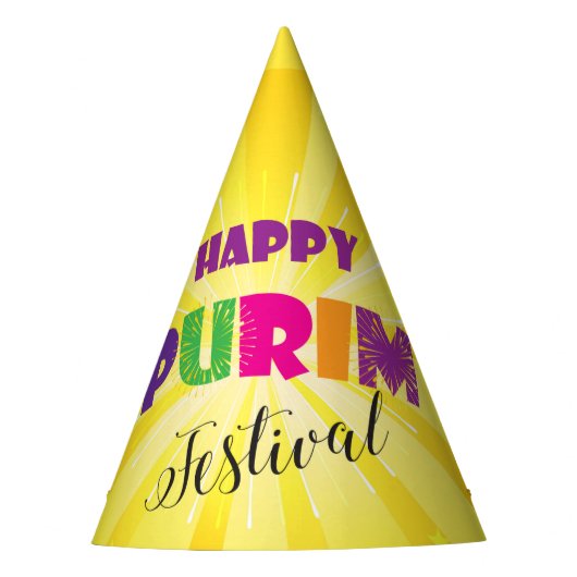 Happy Purim Festival Kinder Party Gifts Pattern Feesthoedjes (Voorkant)