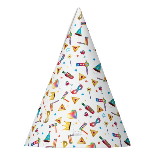 Happy Purim Festival Kinder Party Gifts Pattern Feesthoedjes (Links)