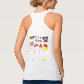 Happy Purim Festival Kinder Party Hebreeuwse Logo Tanktop (Achterkant)