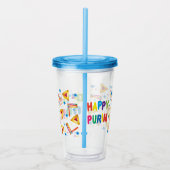 Happy Purim Festival Kinder Party Pattern Holiday Acryl Drinkbeker (Rechts)