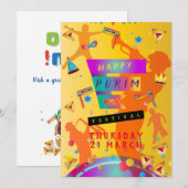 Happy Purim Festival Masquerade Kinder Partij Feestdagenkaart (Voorkant / Achterkant)