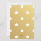 Happy Purim Flat Wenskaart Gold Polka Dots Feestdagenkaart (Achterkant)