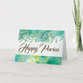 Happy Purim Folded Wenskaart Waterverf Green Kaart (Voorkant)