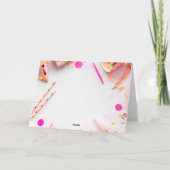 Happy Purim Folted Wenskaart Pink Pastel Party Kaart (Achterkant)