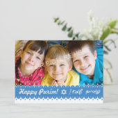 Happy Purim - Fotokaartgroet Kaart (Staand voorkant)