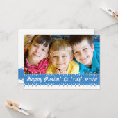 Happy Purim - Fotokaartgroet Kaart (Voorkant / Achterkant in situ)