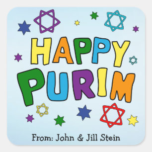 Happy Purim Fun Vierkante Sticker
