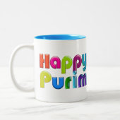 HAPPY PURIM funky gift Tweekleurige Koffiemok (Links)