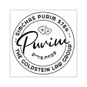 Happy Purim gepersonaliseerde medium rubberen stem Rubberstempel (Afrduk)