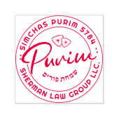 Happy Purim gepersonaliseerde rode zelfinktstempel Zelfinktende Stempel (Design)
