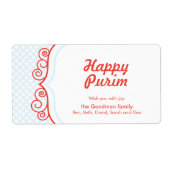 Happy Purim - GIF-label Etiket (Voorkant)